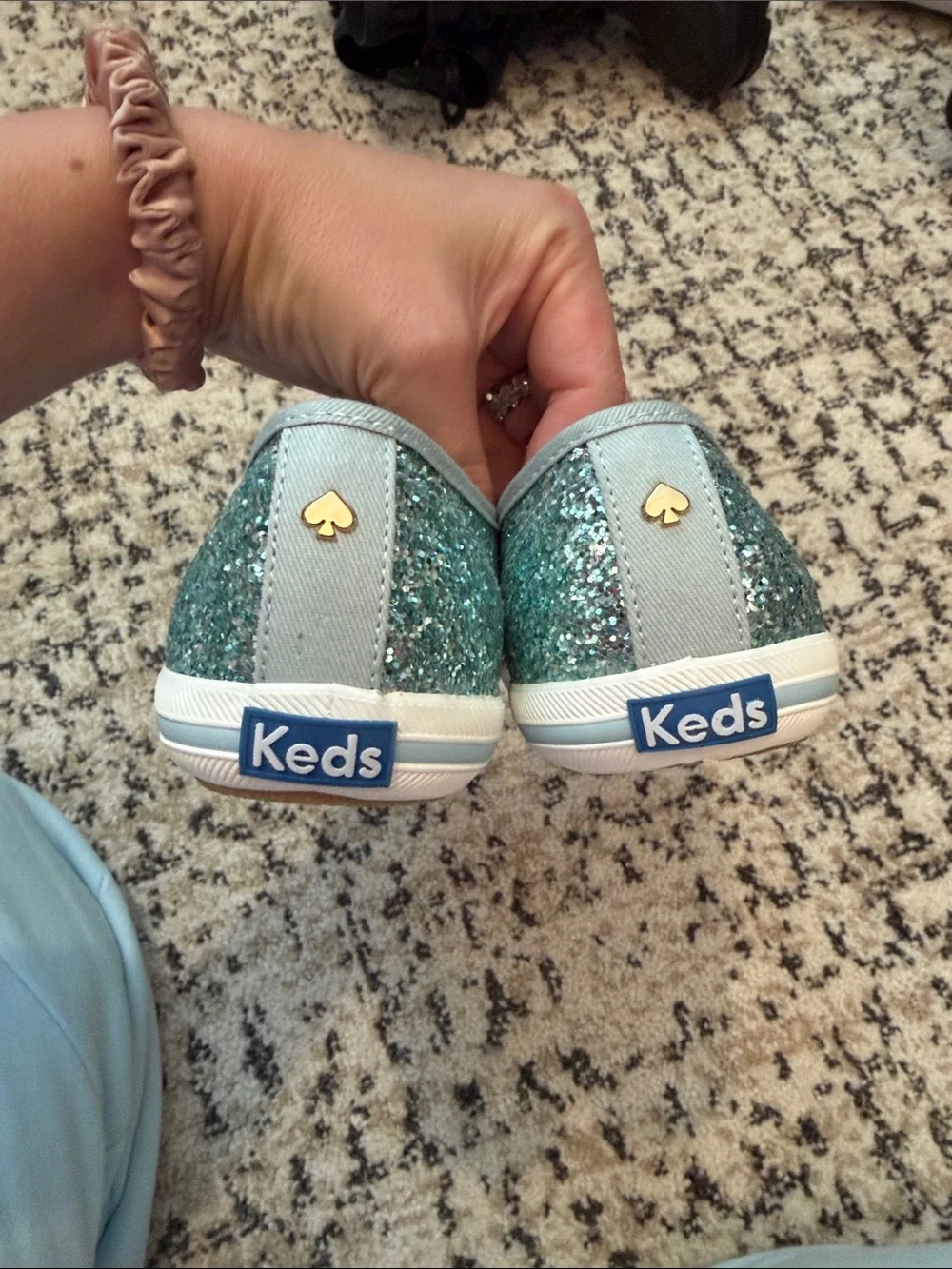 kate spade x Keds Glitter Ribbon Lace Sneakers - Aqua